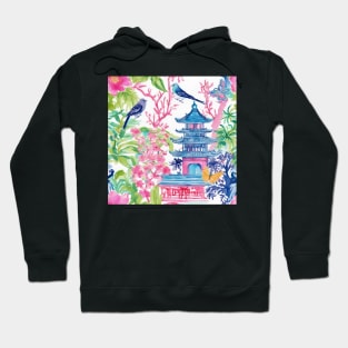 Colorful pagodas and birds Hoodie